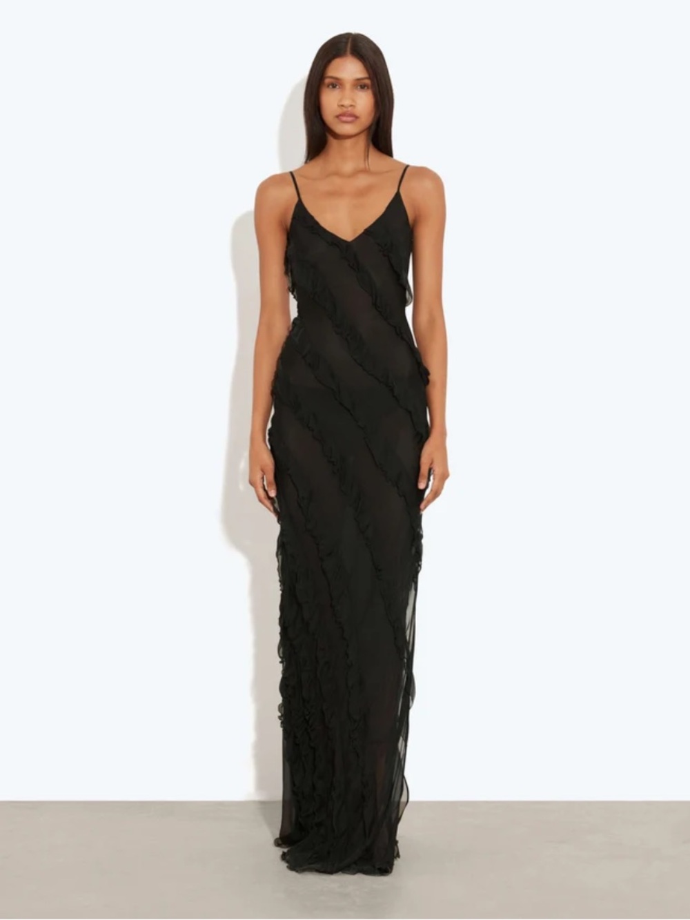 Rat & Boa Selena Dress Black Silk Blend Maxi Dress XS